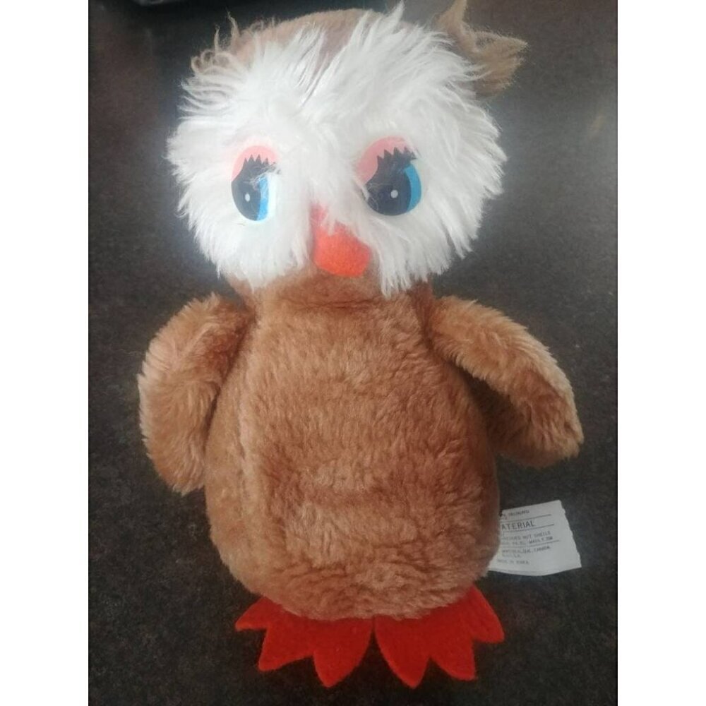 Vintage retro Owl plush from late 70's 1980's Mighty  Star toys Montreal Canada